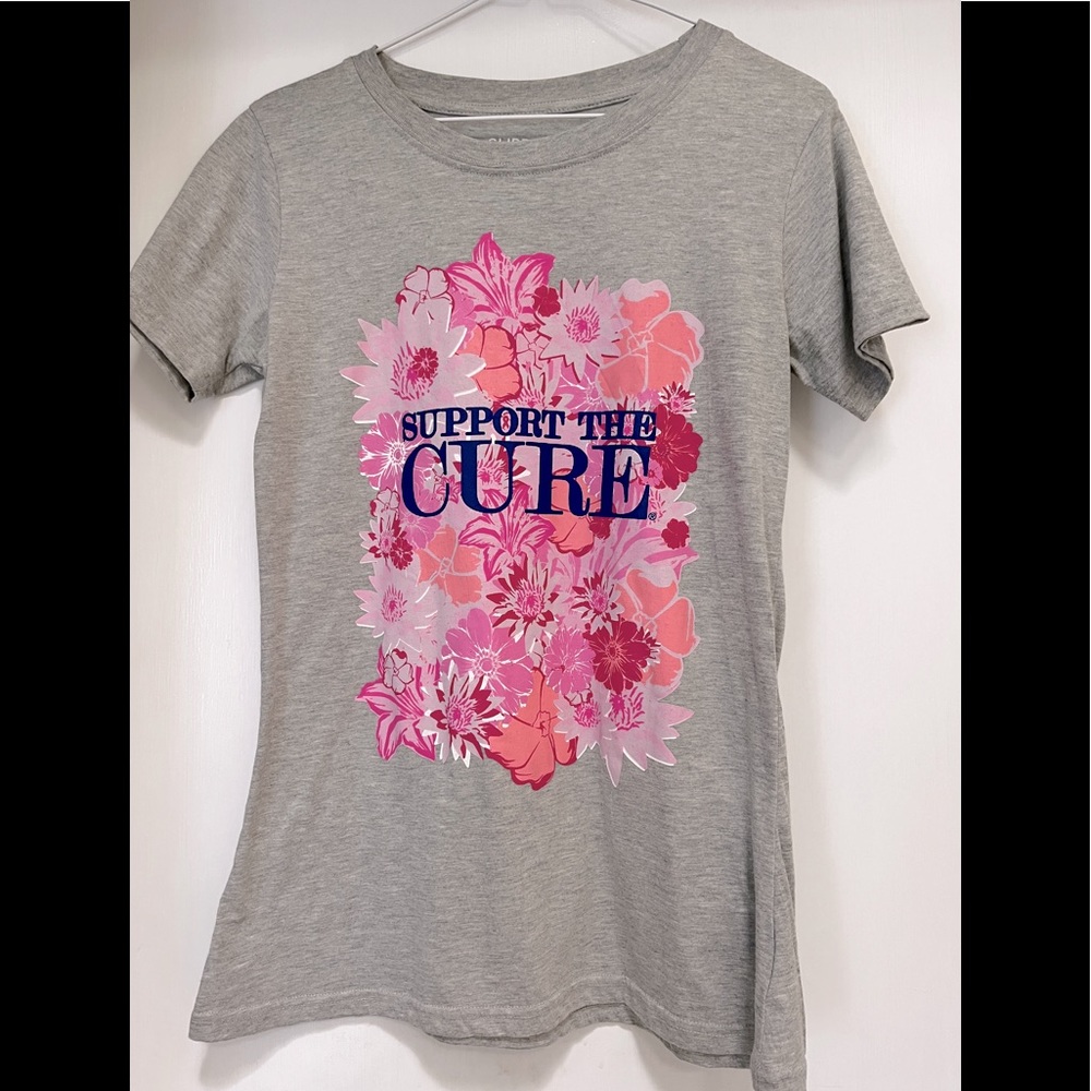 Support the Cure woman's gray short-sleeve tshirt Size M